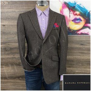 Banana Republic Mens Blazer Sport Coat Two Button Jacket Wool 40S Casual Suits